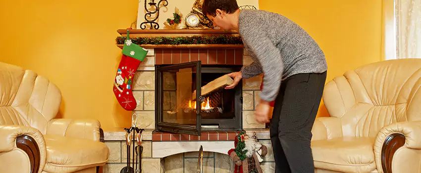 Rusted Metal Fireplace Restoration in Morrisville, North Carolina